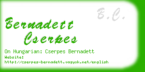 bernadett cserpes business card